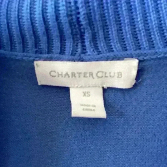 Charter Club Blue  Open Cardigan Long sleeve Size XS Soft - Picture 3 of 6